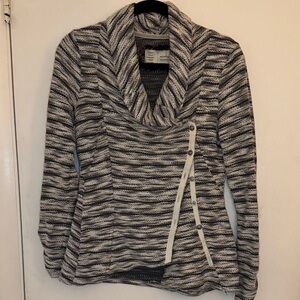 Anthropologie Saturday Sunday Chic Striped Cowl Neck Sweater